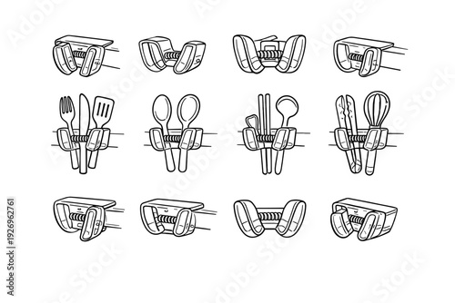 Icon icons clip vector polymer body contemporary transparent spring clean outline utensil