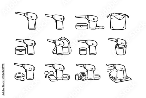 Body clean air modern balanced vector shortened storage icon travel cordless design