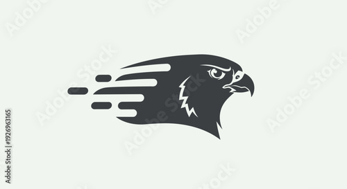 Speeding Falcon Head Logo Graphic