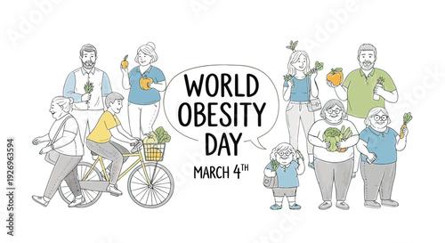 Illustration of World Obesity Day Awareness Campaign.