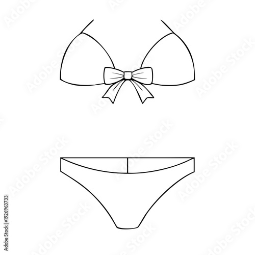 Elegant bikini illustration for fashion design projects