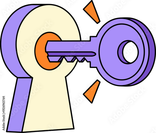 Key in Keyhole Solution Concept Vector No Background