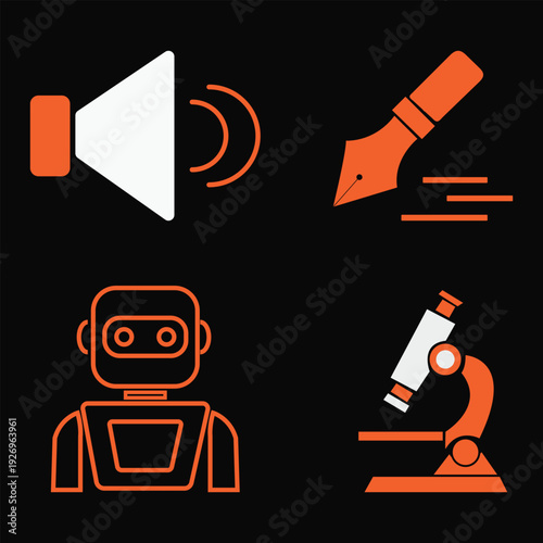 Wallpaper Mural Minimalist Modern Icons for Education, AI, and Scientific Research Torontodigital.ca