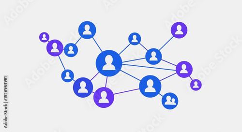 Connected people network graph