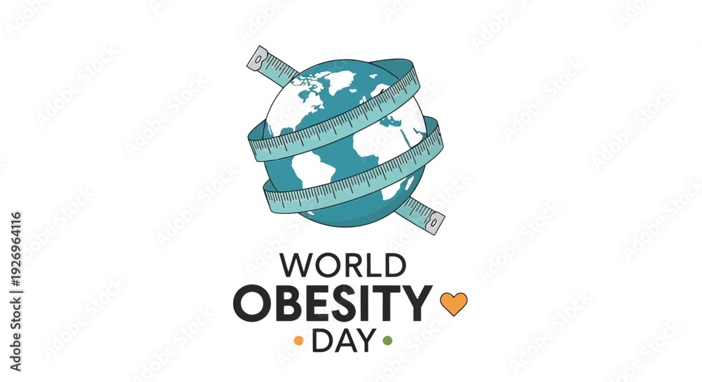Fototapeta premium World Obesity Day Globe Illustration Design.