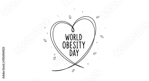 World Obesity Day Heart Shape Illustration.