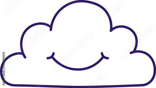 Smiling Cloud Hand Drawn Outline Icon Vector Transparent Background