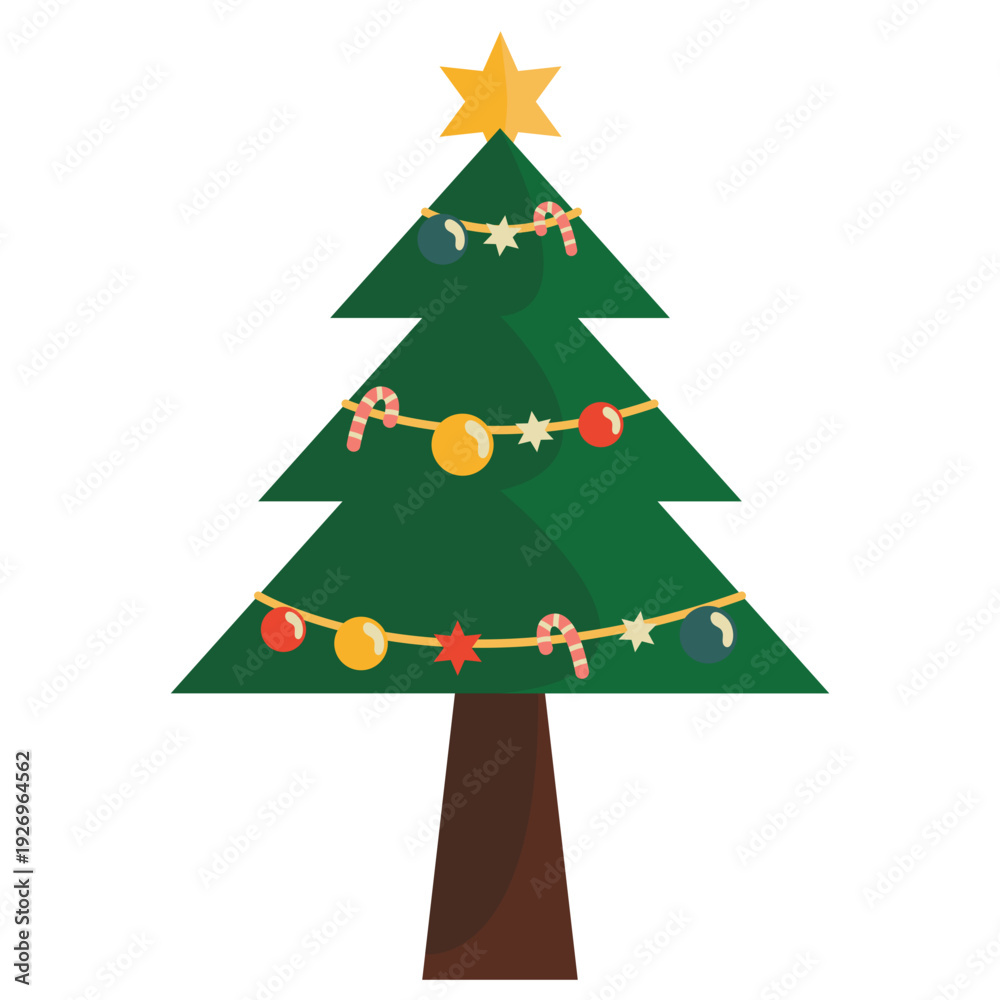 Fototapeta premium Simple Christmas Tree Illustration