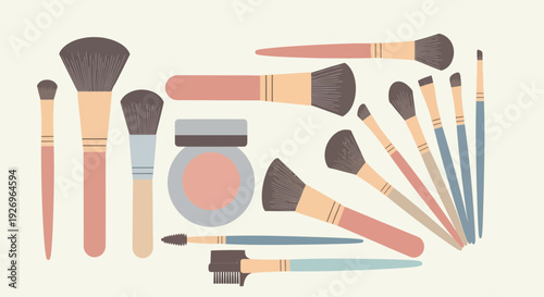 Cosmetic Makeup Brushes and Powder Set