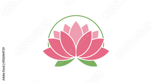 Pink Lotus Flower Logo Design, Zen, Yoga, Meditation