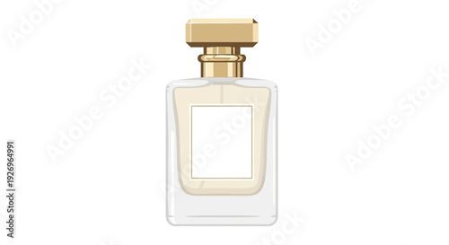 Luxury Perfume Bottle with Gold Cap and Blank Label