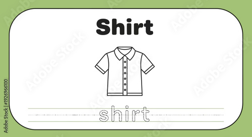 Shirt coloring page for kids. Clothes outline illustration.