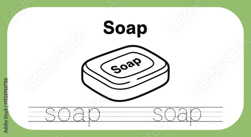 Soap bar outline for kids learning
