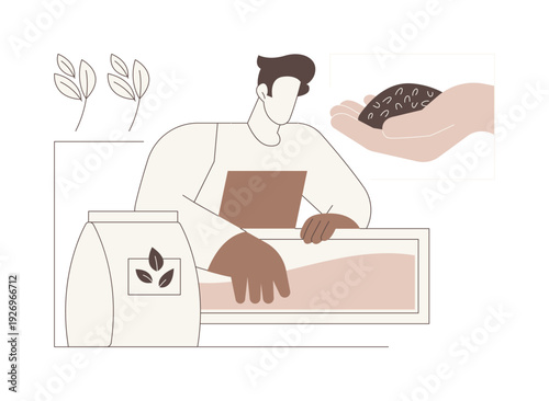Chemical fertilizer production isolated cartoon vector illustrations.