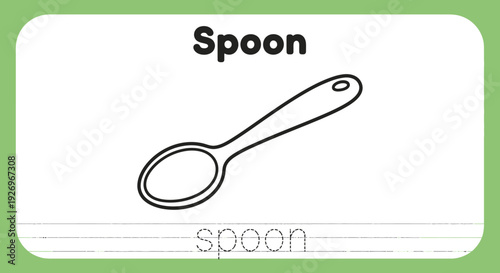Spoon outline vector illustration on white