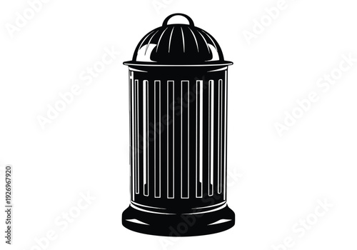 Fire hydrant illustration. Monochrome classic emergency equipment. Fire safety and urban infrastructure vector graphic.