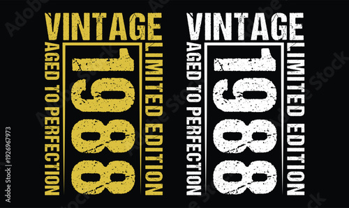 vintage 1988 birthday  t shirt design