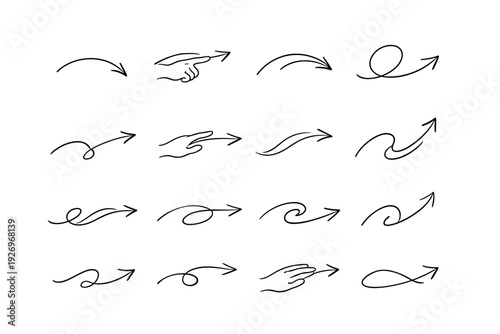 Pointer relaxed loose direction vector image generation caress sign loop simple navigation