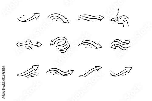 Arc exhale sweep loose simple respiration image line marker generation relaxed icon