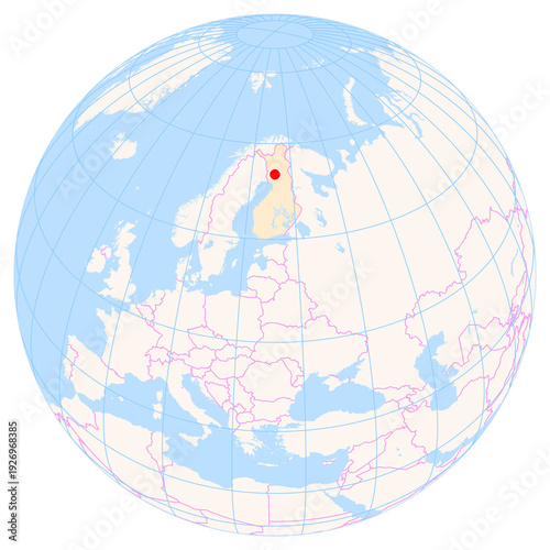 Cuadro en lienzo Location Map of Rovaniemi Airport (Rovaniemi, Lapland, Finland)