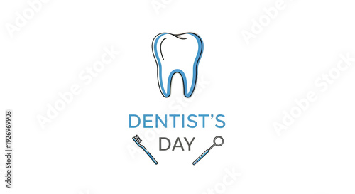 Dentist Day Tooth Dental Tools Illustration.