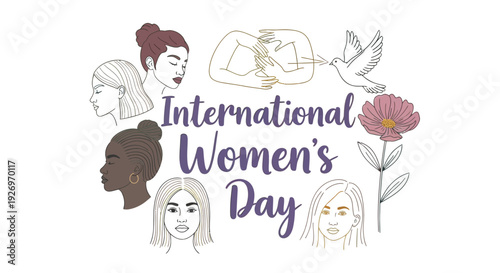 International Womens Day Illustration with Diverse Faces 2.