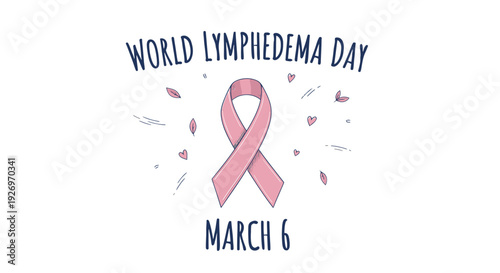 Pink Ribbon Symbolizing Lymphhedema Awareness Campaign.