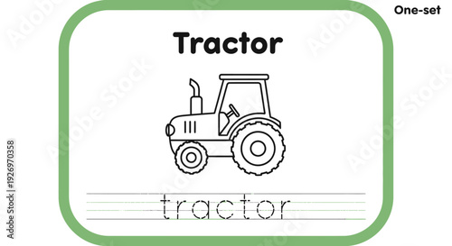 Tractor Coloring Page for Kids, Farm Vehicle