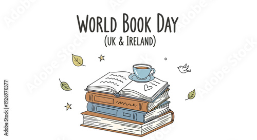 Stack of Books with Coffee Cup.