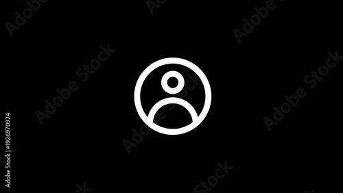 Minimalist icon of a person on a black background