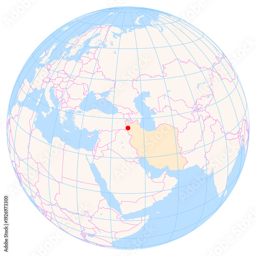 Bild auf Leinwand Location Map of Urmia Airport (Uromiyeh, West Azarbaijan, Iran)