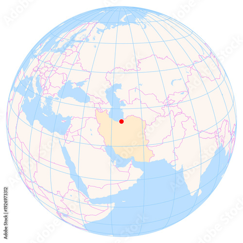 Billede på lærred Location Map of Dasht-E Naz Airport (Dasht-e-naz, Mazandaran, Iran)