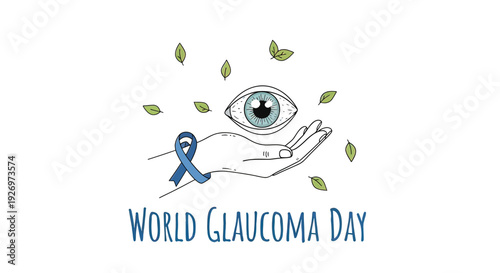 Glaucoma Awareness Hand Eye Illustration Design.