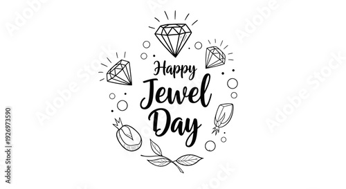 Happy Jewel Day Illustration with Diamonds.