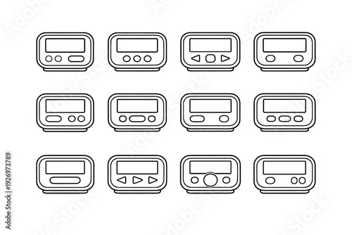 Outline form window vector functional minimal digital kitchen icon timer stable egg
