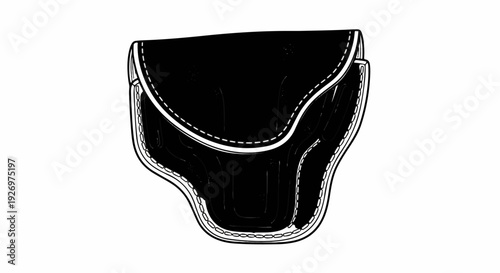 Black leather saddle bag with white stitching