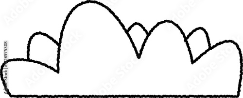 Handdrawn Grunge Cloud Outline Shape Element Weather Icon