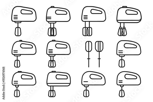 Vents vector beaters icons icon mixer integrated mounting design grip dual rounded
