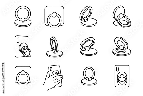 Icon backing vector ergonomic clip phone ring aesthetic grip gel smartphone clean