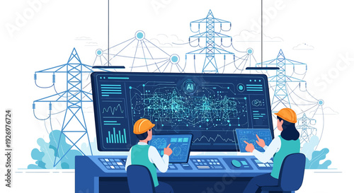 Engineers Monitoring Industrial Control Systems.