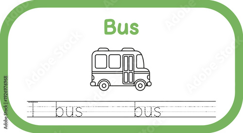 Bus tracing worksheet for preschool kids