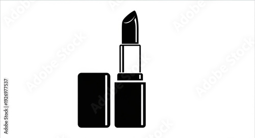 Elegant black lipstick tube with cap, perfect for beauty and makeup applications.