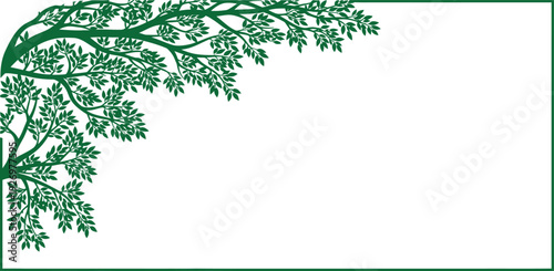 Green tree branch illustration on white background