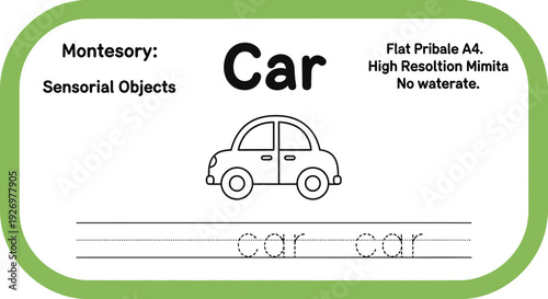 Car tracing worksheet for kids