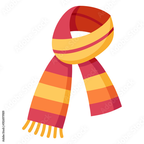 Lightweight summer scarf isolated on white background vector illustration