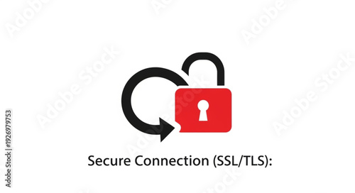 Secure connection icon representing online security and data protection measures.