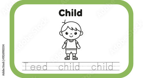 Child tracing worksheet for early learning