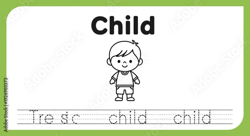 Child tracing worksheet for early learning