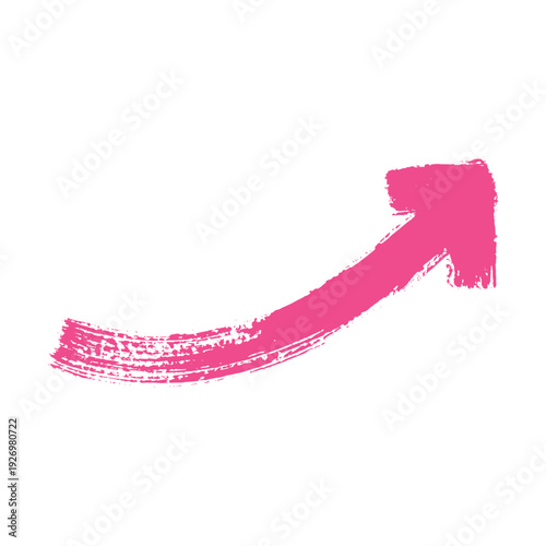 Success arrow vector design. Pink paint brush up pointing icon