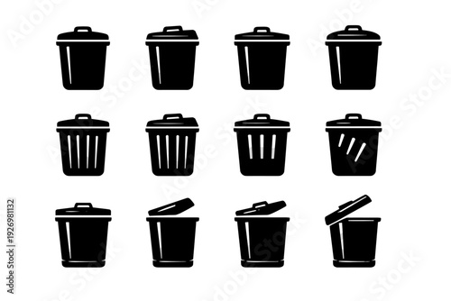 Vector reinforced finish bin icon form generation simple proportions changes surface smooth